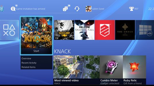 Snyggt gränssnitt på PS4