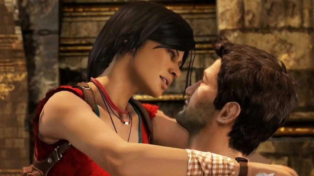 Uncharted 2: Among Thieves bjuder på lite romantik och triangeldrama också.