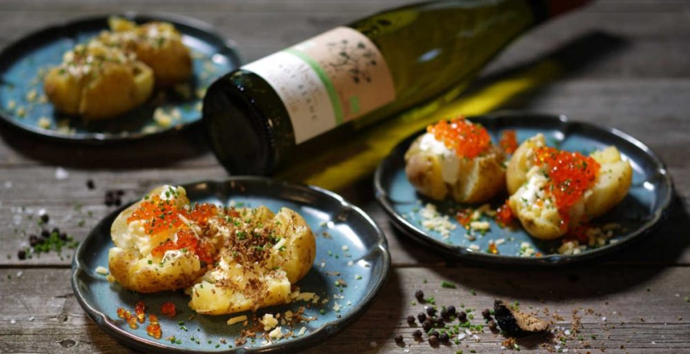 Krossad potatis med tryffel eller forellrom