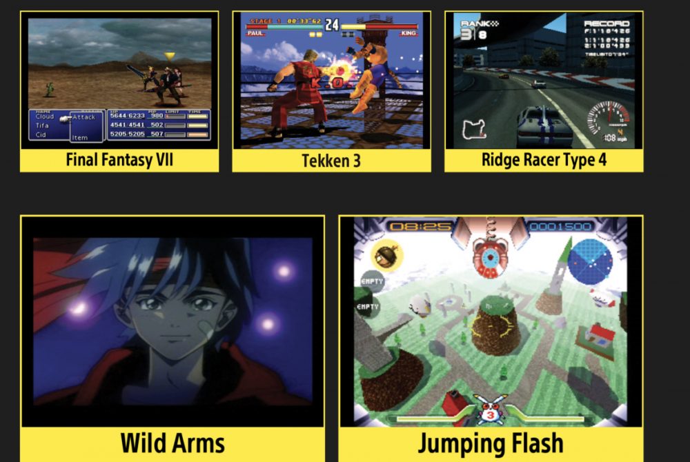 första spelen playstation classic