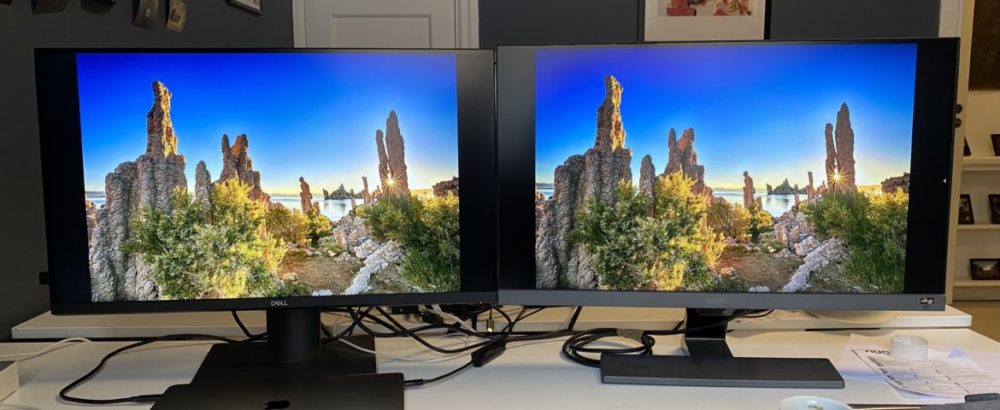 Dell P2720DC vs BenQHDR277 bildjämförelse kontor monitor