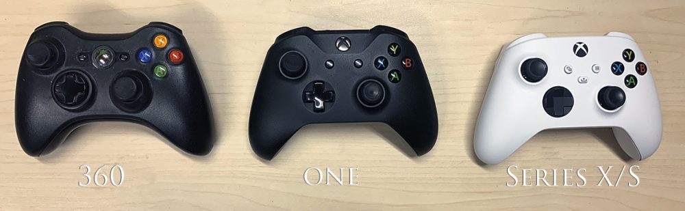 Photo: senses.se - Xbox Series S - Xbox controllers from different generations, differences and similarities.