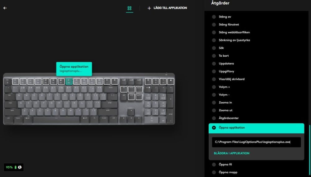 Exempelbild från Logi Options+.