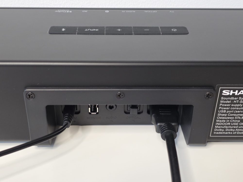 Sharp soundbar inkopplad med HDMI sladd