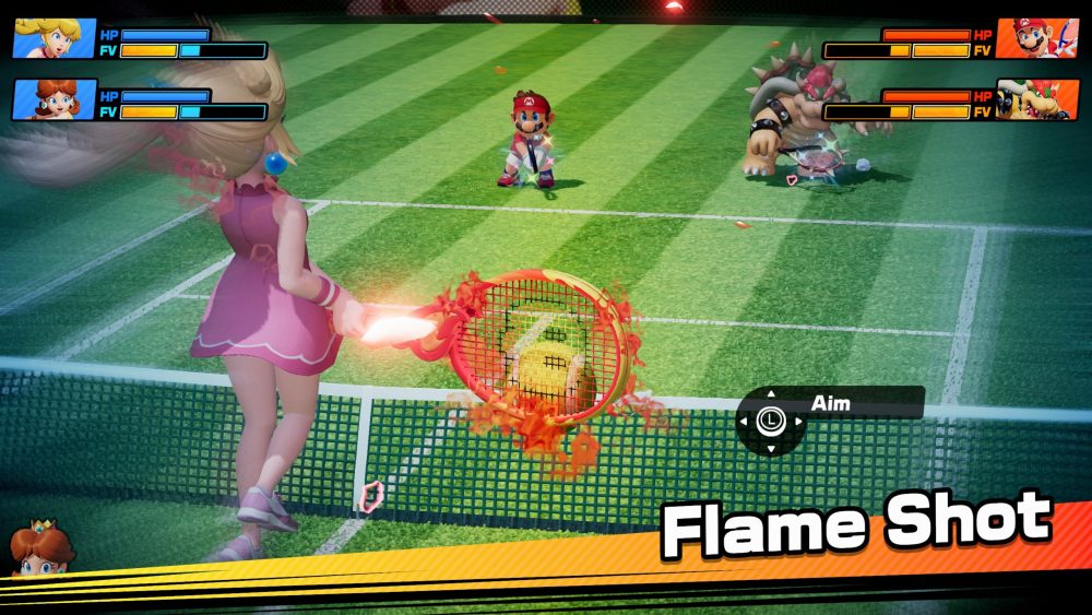 Mario Tennis Fever flame shot