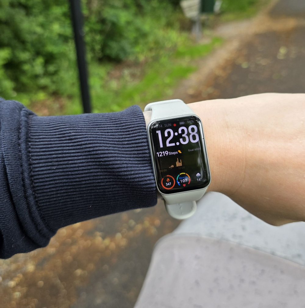 Watch from Xiaomi showing the watch face