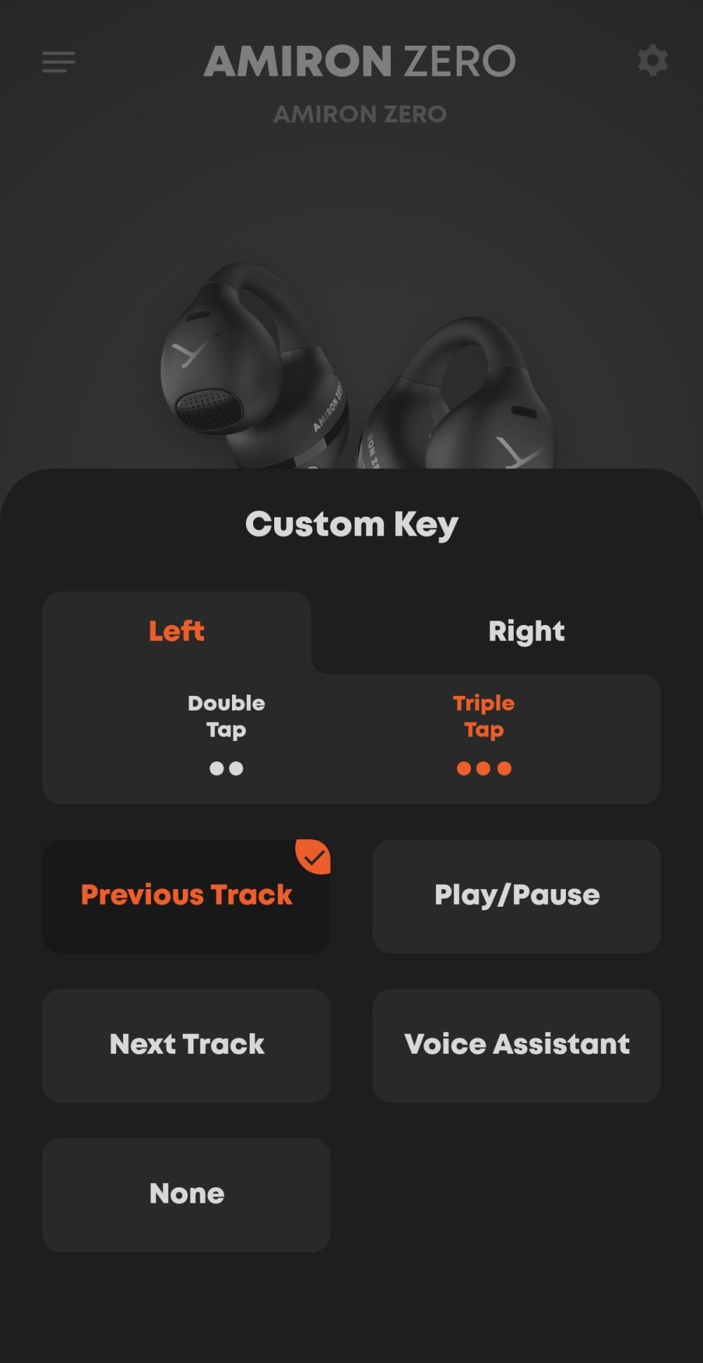 Button functions Amiron Zero
(Photo: Beyerdynamic)