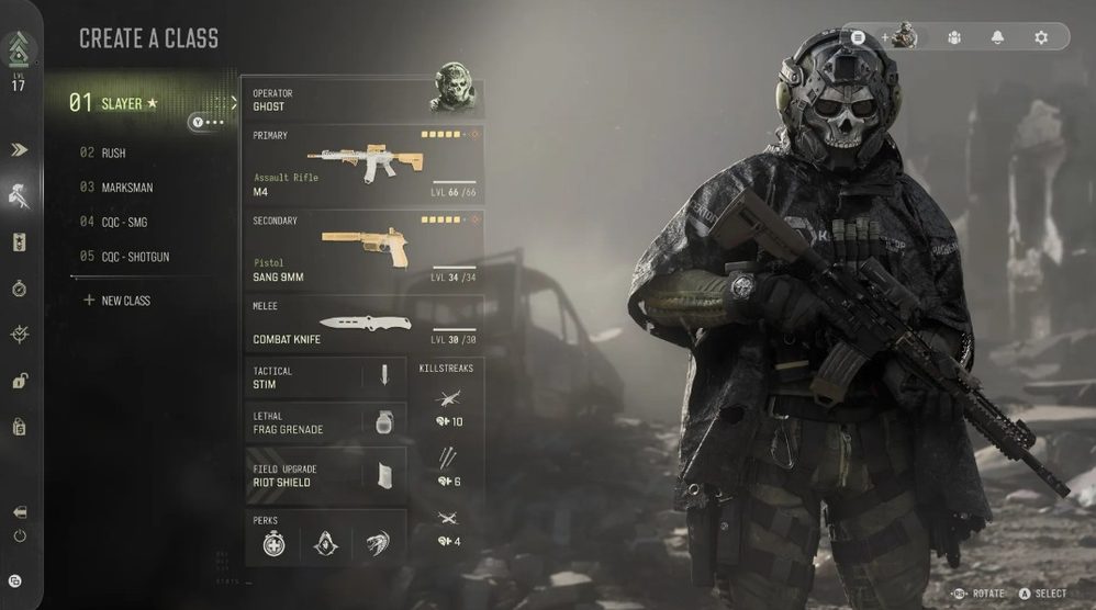 Bild från spelet Modern Warfare 4 BETA på create a class